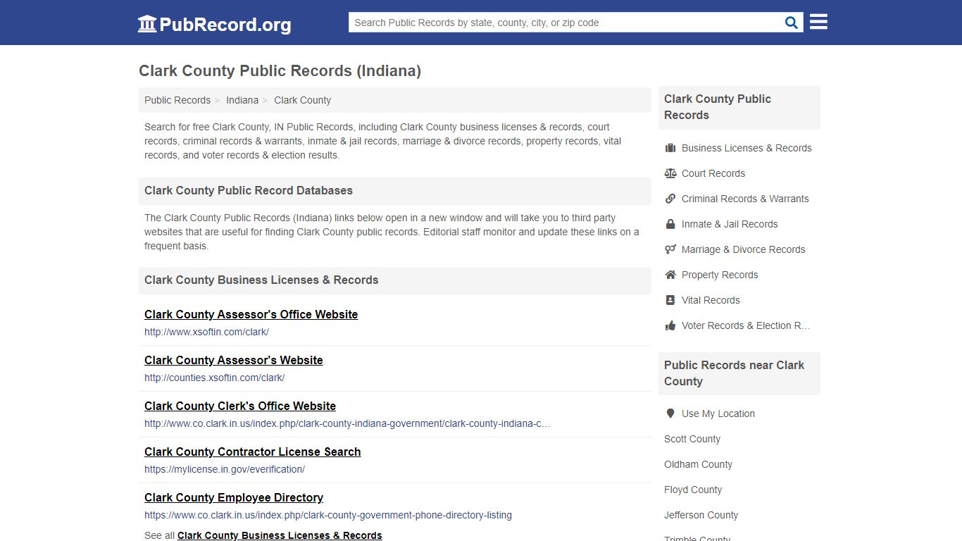 Free Clark County Public Records (Indiana Public Records)